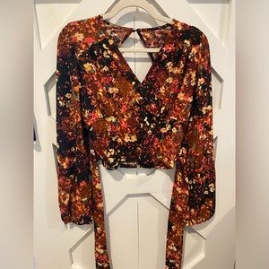 Anthropologie Long Sleeve Crop Top